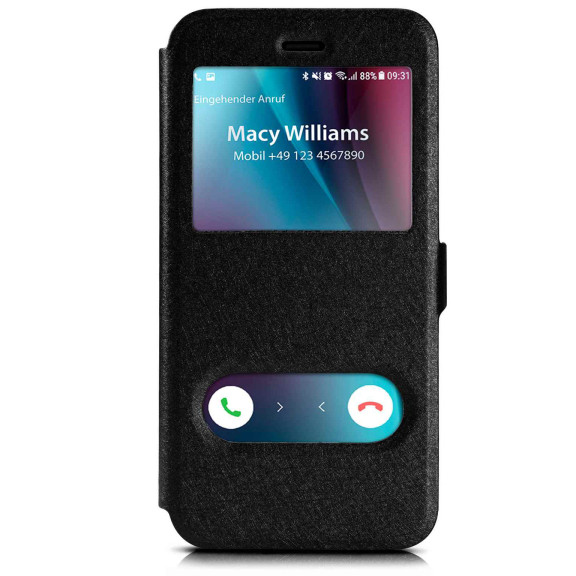 moex Comfort Case für iPhone XR – Klapphülle mit Fenster, ultra dünnes Flip Case – Weiteres Produktbild 1