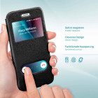 moex Comfort Case für iPhone XR – Klapphülle mit Fenster, ultra dünnes Flip Case – Weiteres Produktbild 2