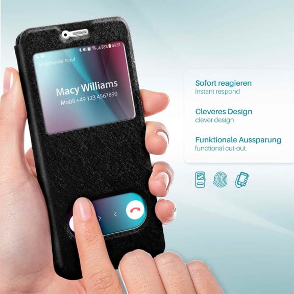 moex Comfort Case für Huawei Mate 9 – Klapphülle mit Fenster, ultra dünnes Flip Case – Weiteres Produktbild 2 moex Comfort Case für Huawei Mate 9 – Klapphülle mit Fenster, ultra dünnes Flip Case – Weiteres Produktbild 2