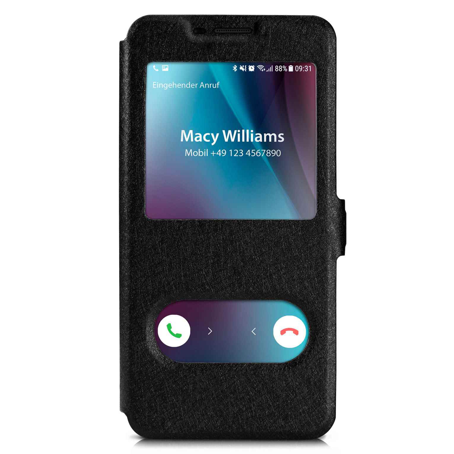 moex Comfort Case für Samsung Galaxy A7 (2016) – Klapphülle mit Fenster, ultra dünnes Flip Case – undefined