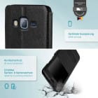 moex Comfort Case für Samsung Galaxy J3 (2016) – Klapphülle mit Fenster, ultra dünnes Flip Case – Weiteres Produktbild 5