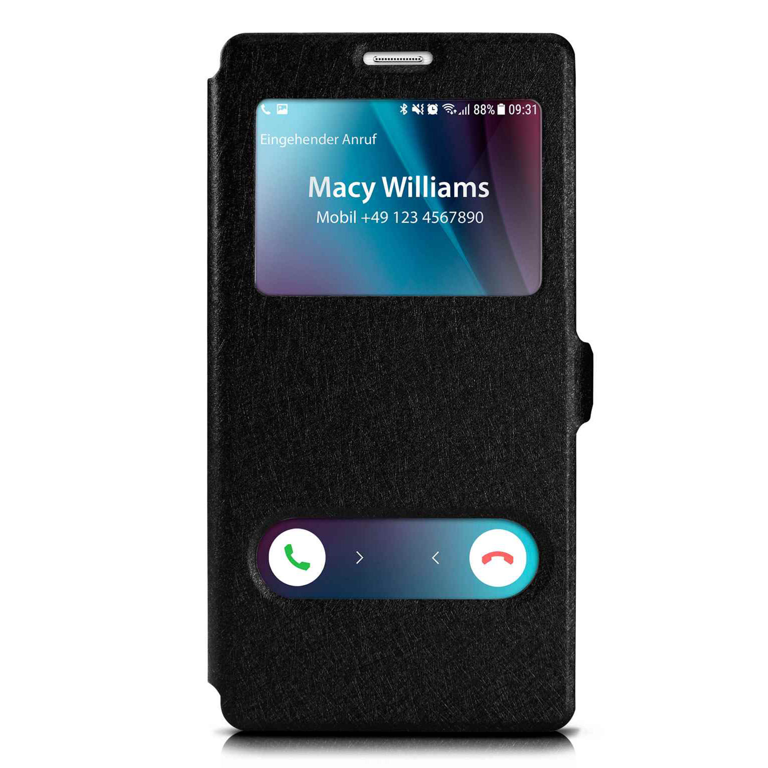 moex Comfort Case für Samsung Galaxy Note 4 – Klapphülle mit Fenster, ultra dünnes Flip Case Hauptbild