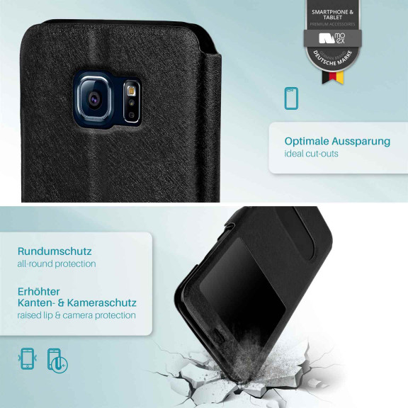 moex Comfort Case für Samsung Galaxy S6 – Klapphülle mit Fenster, ultra dünnes Flip Case – Weiteres Produktbild 5 moex Comfort Case für Samsung Galaxy S6 – Klapphülle mit Fenster, ultra dünnes Flip Case – Weiteres Produktbild 5