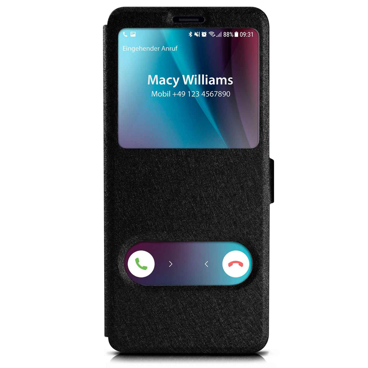 moex Comfort Case für Samsung Galaxy S8 Plus – Klapphülle mit Fenster, ultra dünnes Flip Case – undefined