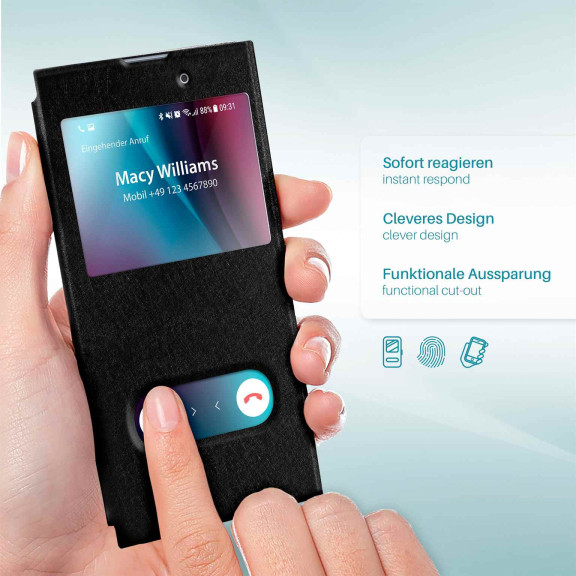 moex Comfort Case für Sony Xperia XA1 Ultra – Klapphülle mit Fenster, ultra dünnes Flip Case – Weiteres Produktbild 2 moex Comfort Case für Sony Xperia XA1 Ultra – Klapphülle mit Fenster, ultra dünnes Flip Case – Weiteres Produktbild 2