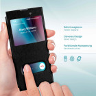 moex Comfort Case für Sony Xperia XA1 – Klapphülle mit Fenster, ultra dünnes Flip Case – Weiteres Produktbild 2