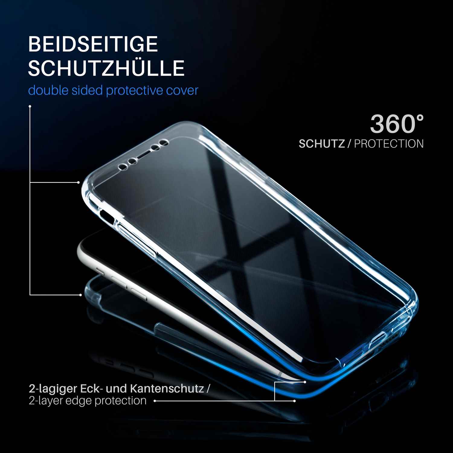 moex Double Case iPhone 4S Silikon 360 Grad Schutz – Weiteres Produktbild 1