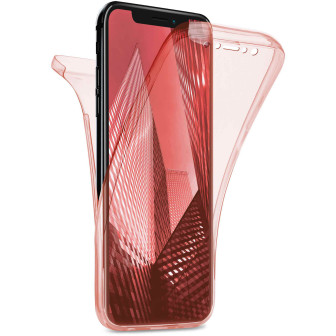 moex moex Double Case iPhone XS Silikon 360 Grad Schutz – Rose