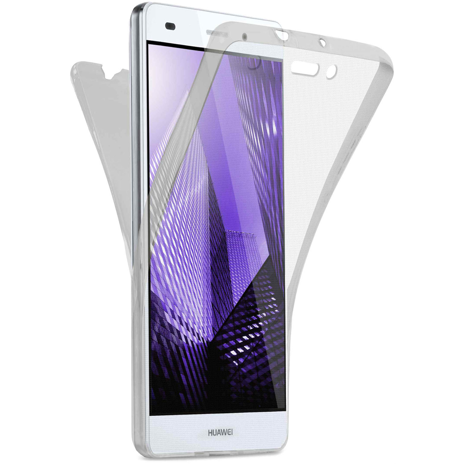 moex Double Case Huawei P8 Lite 2015 Silikon 360 Grad Schutz – Anthracite