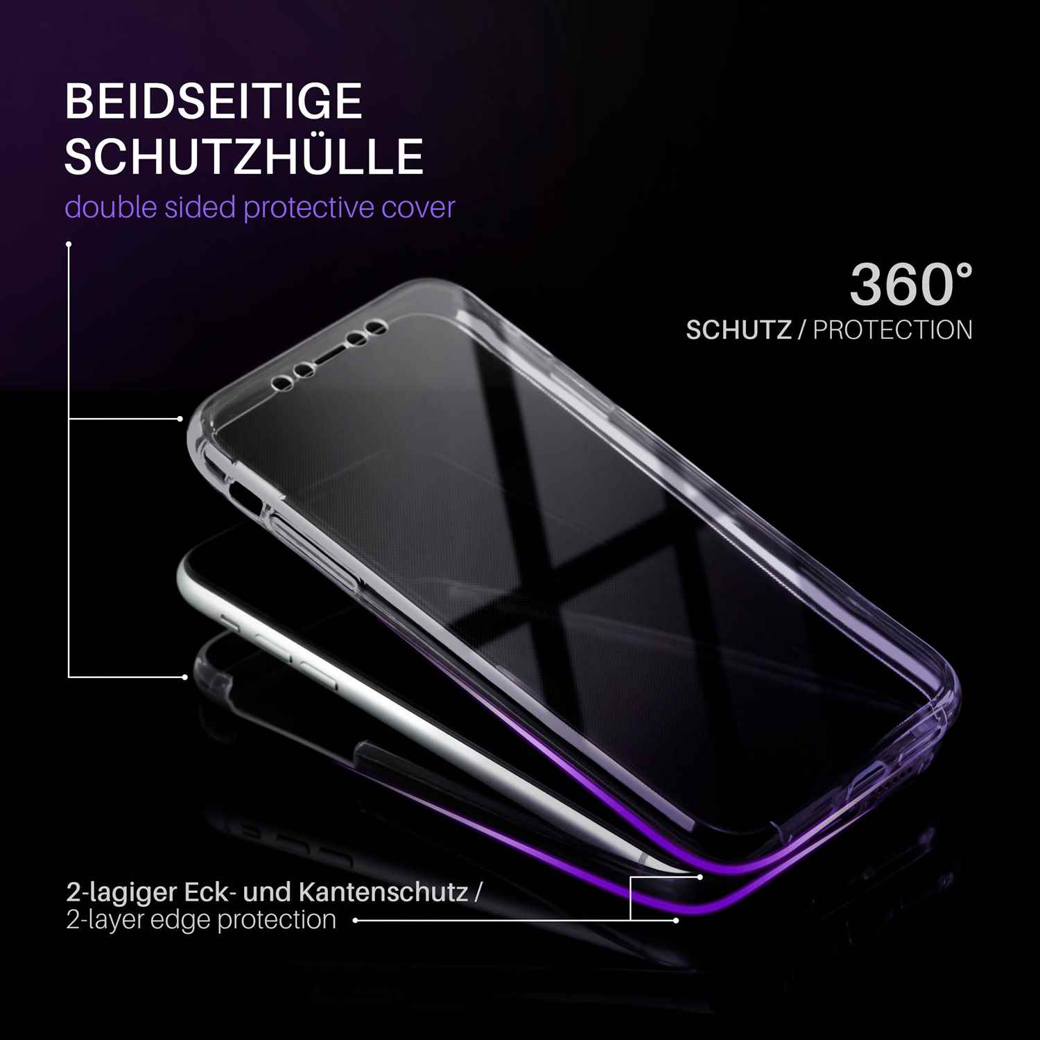 moex Double Case Samsung Galaxy S5 Silikon 360 Grad Schutz – Weiteres Produktbild 2