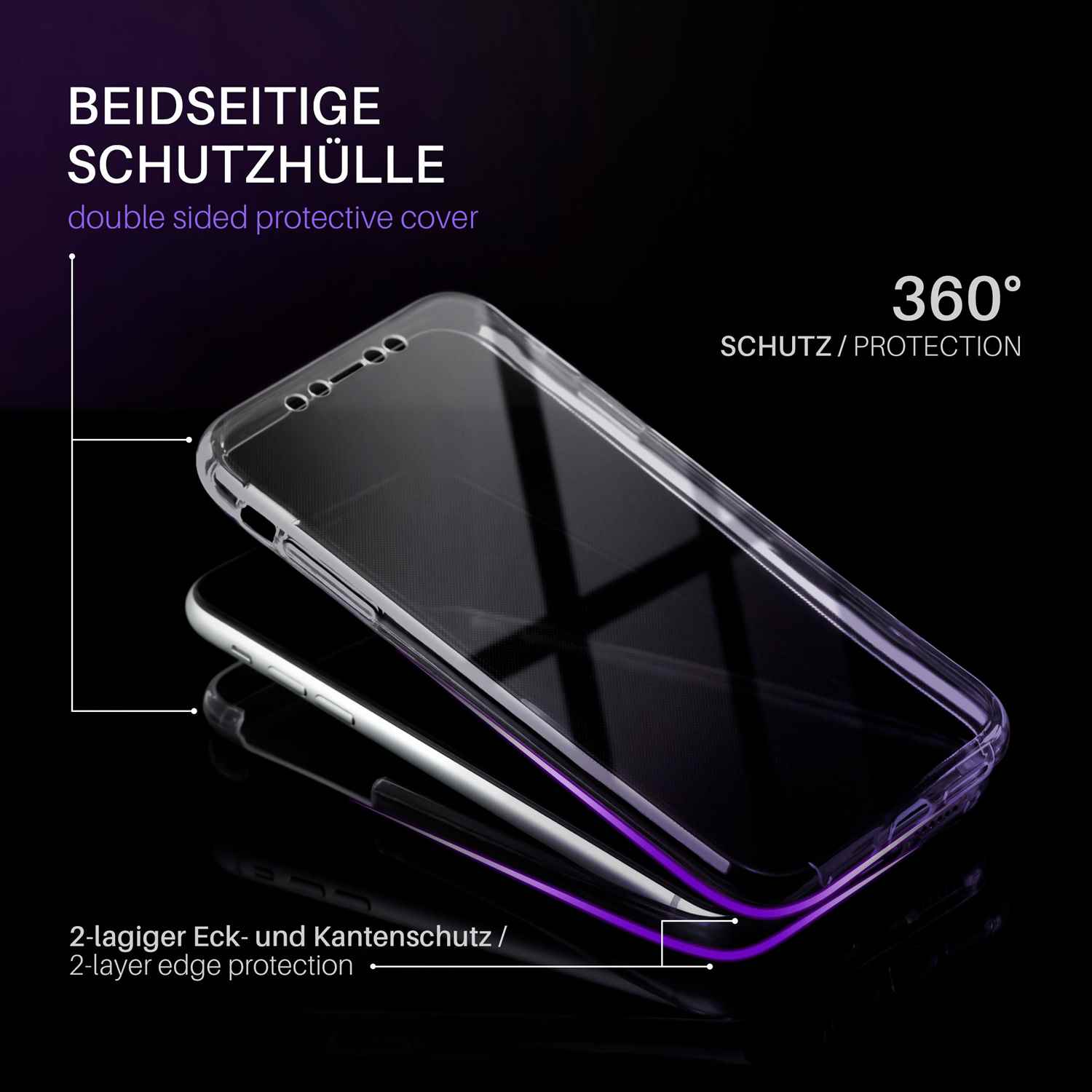 moex Double Case Samsung Galaxy S5 Neo Silikon 360 Grad Schutz – Weiteres Produktbild 1