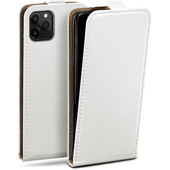 moex moex Flip Case iPhone 11 Pro Klapphülle Leder Optik – Pearl-White