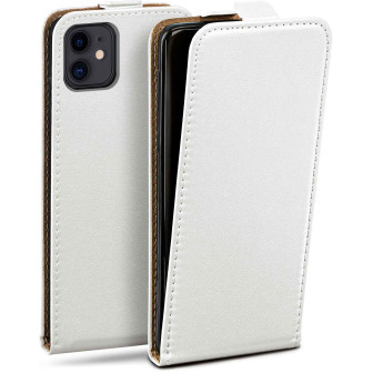 moex moex Flip Case iPhone 11 Klapphülle Leder Optik – Pearl-White