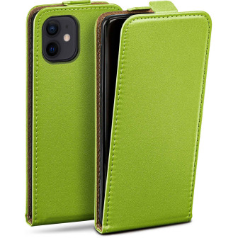 moex moex Flip Case iPhone 12 mini Klapphülle Leder Optik – Lime-Green