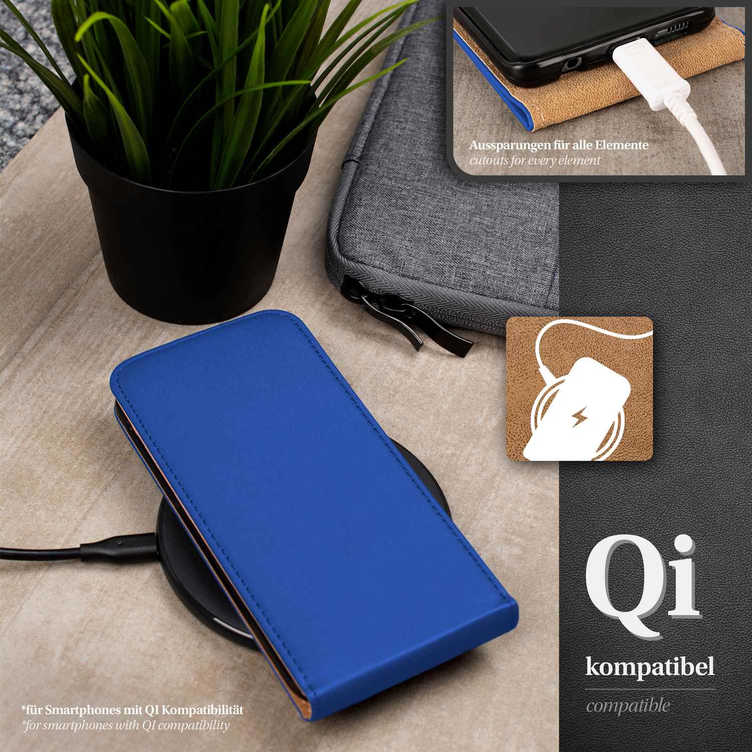 moex Flip Case iPhone 12 Klapphülle Leder Optik – Weiteres Produktbild 5