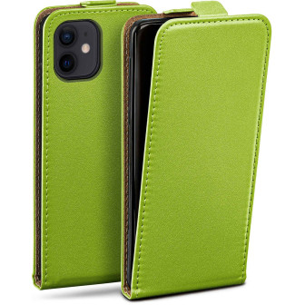 moex moex Flip Case iPhone 12 Klapphülle Leder Optik – Lime-Green