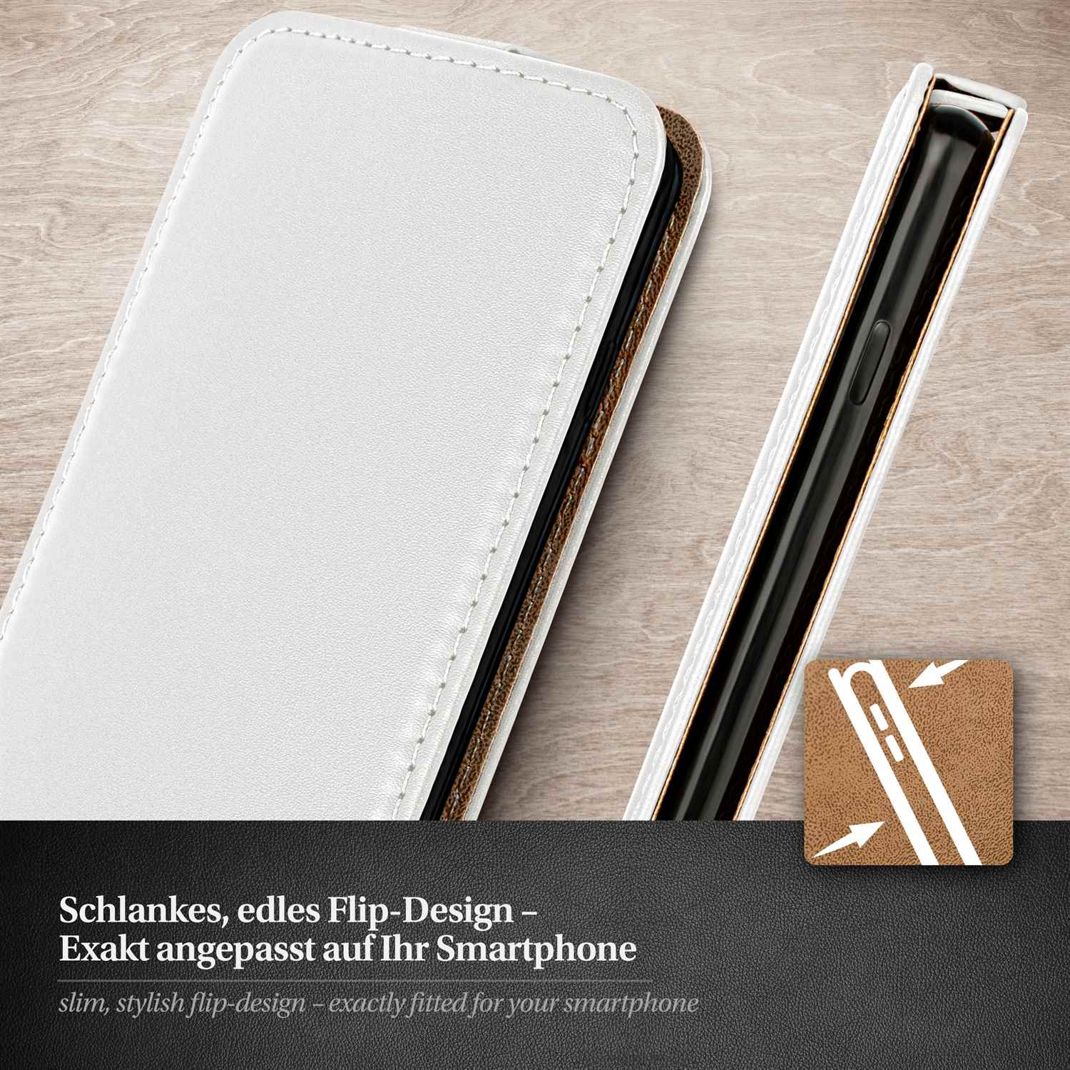 moex Flip Case iPhone 12 Klapphülle Leder Optik – Weiteres Produktbild 1