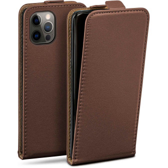moex moex Flip Case iPhone 12 Pro Klapphülle Leder Optik – Oxide-Brown