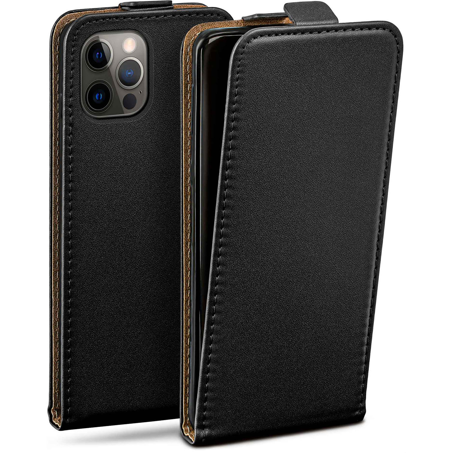 moex Flip Case iPhone 12 Pro Klapphülle Leder Optik – undefined