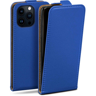 moex moex Flip Case iPhone 13 Pro Max Klapphülle Leder Optik – Royal-Blue