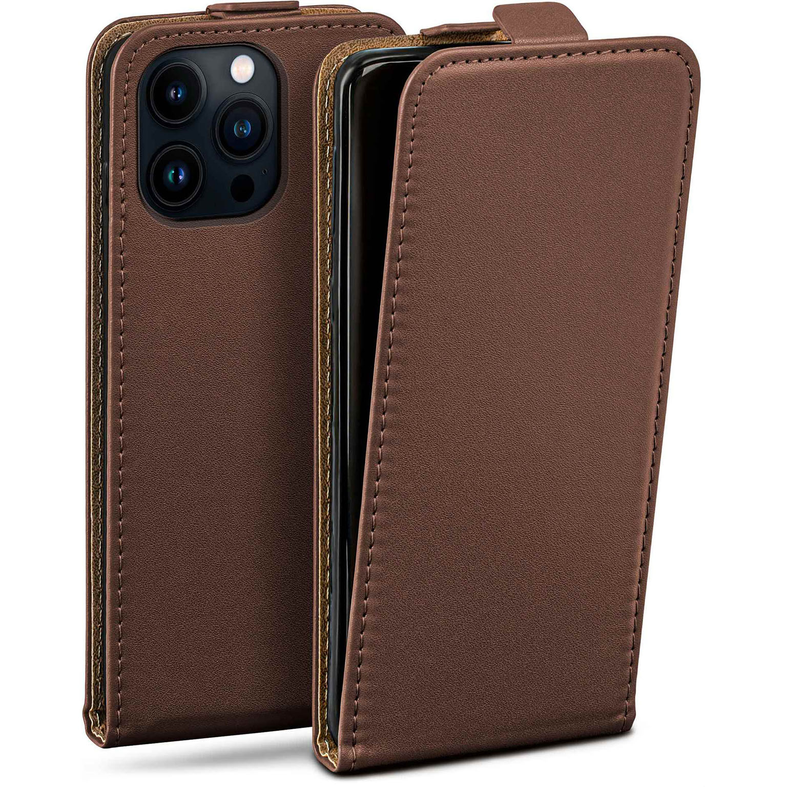 moex Flip Case iPhone 13 Pro Max Klapphülle Leder Optik – Weiteres Produktbild 1