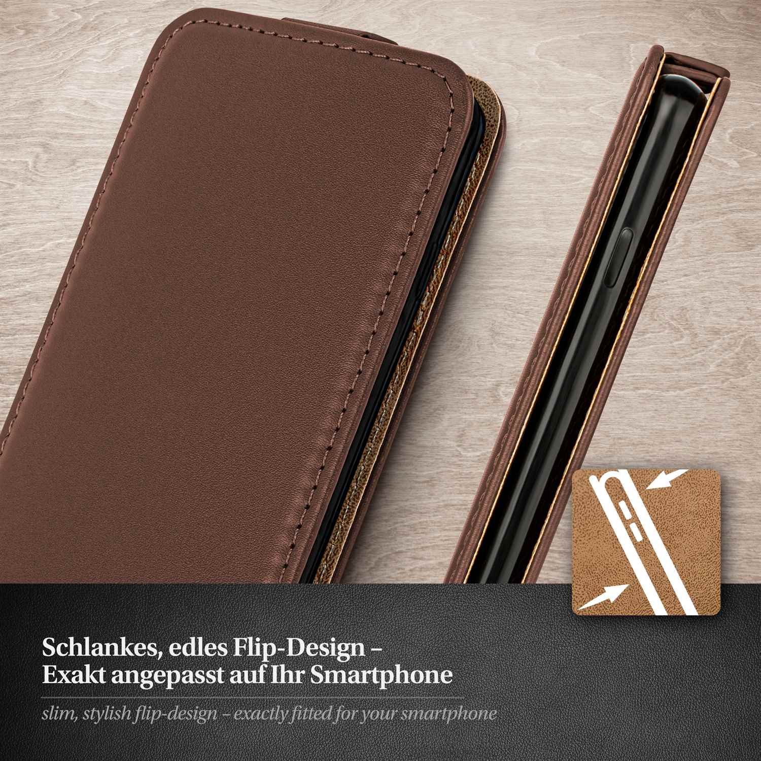 moex Flip Case iPhone 13 Pro Max Klapphülle Leder Optik – Weiteres Produktbild 2
