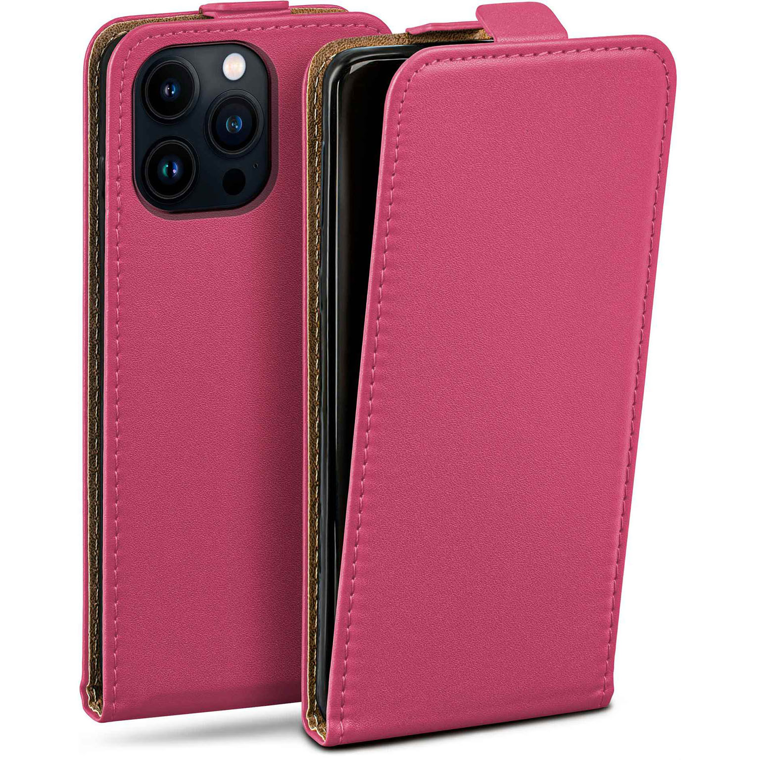 moex Flip Case iPhone 13 Pro Max Klapphülle Leder Optik – Weiteres Produktbild 1