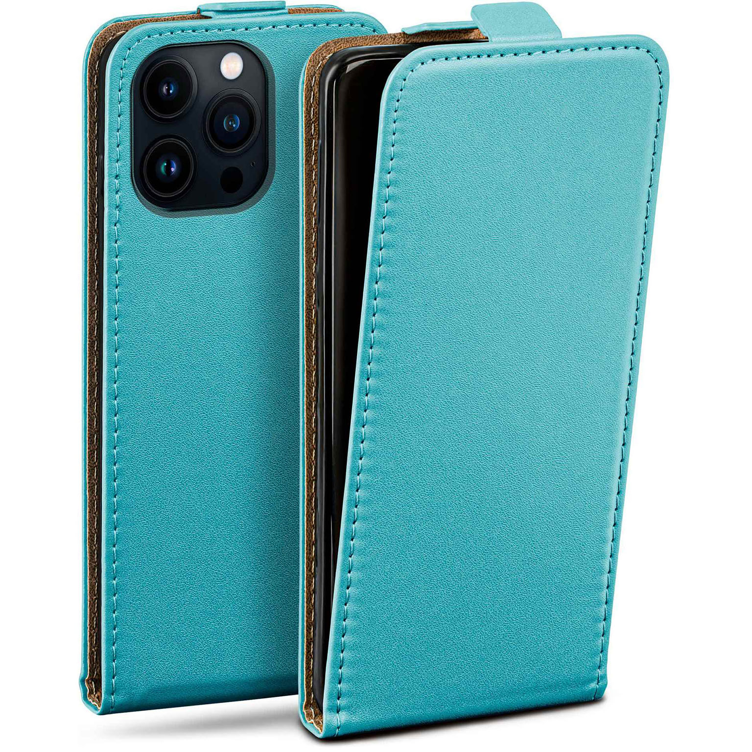 moex Flip Case iPhone 13 Pro Max Klapphülle Leder Optik – Weiteres Produktbild 1