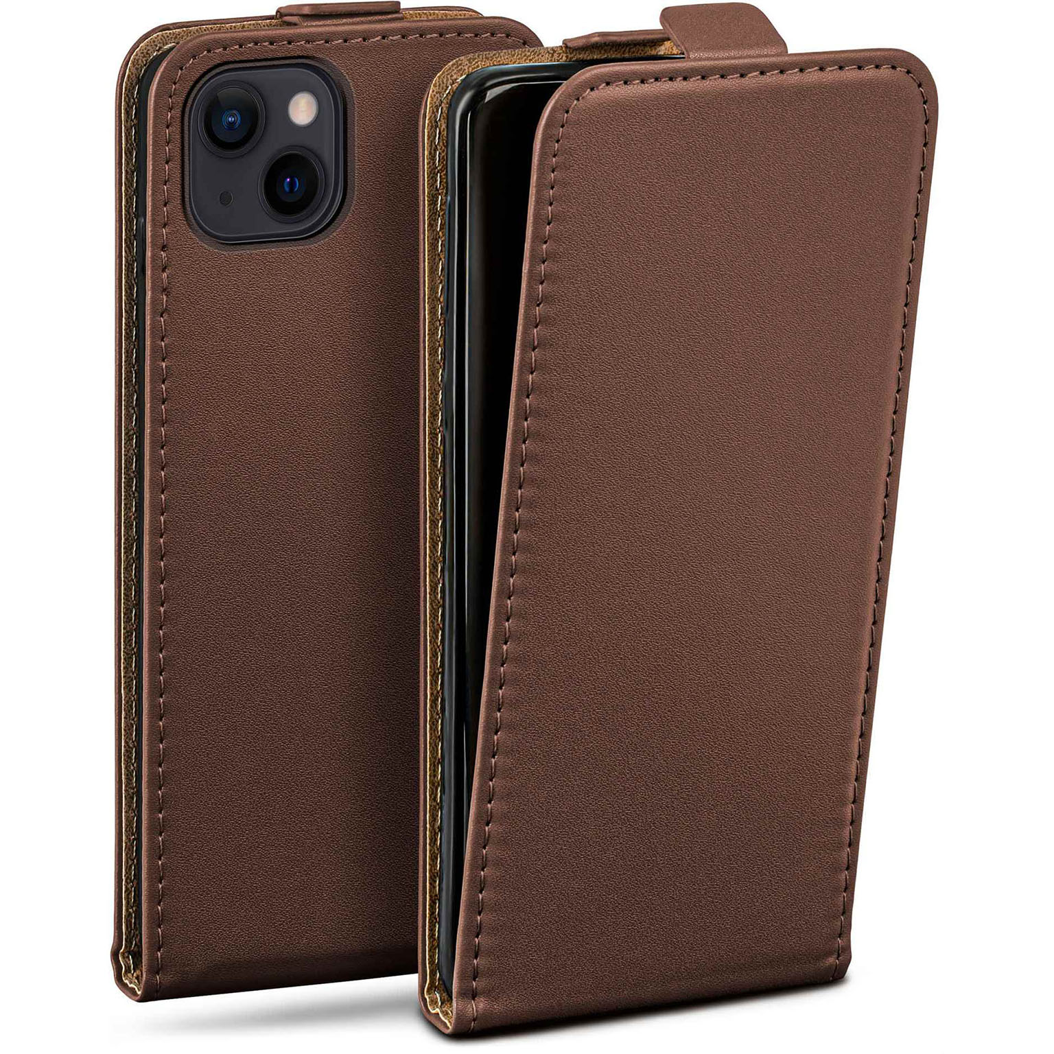 moex Flip Case iPhone 13 Klapphülle Leder Optik – Weiteres Produktbild 1