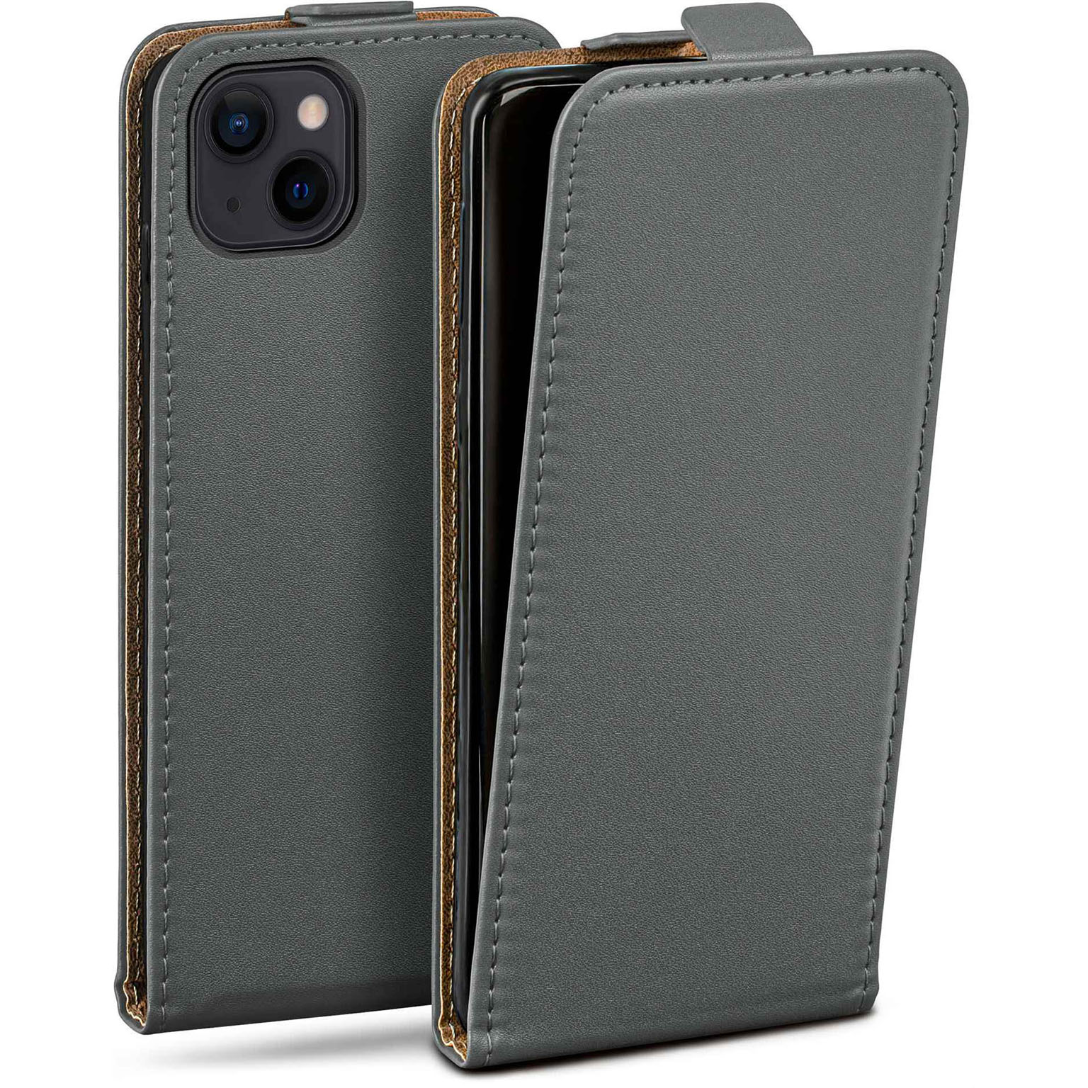 moex Flip Case iPhone 13 Klapphülle Leder Optik – Weiteres Produktbild 1
