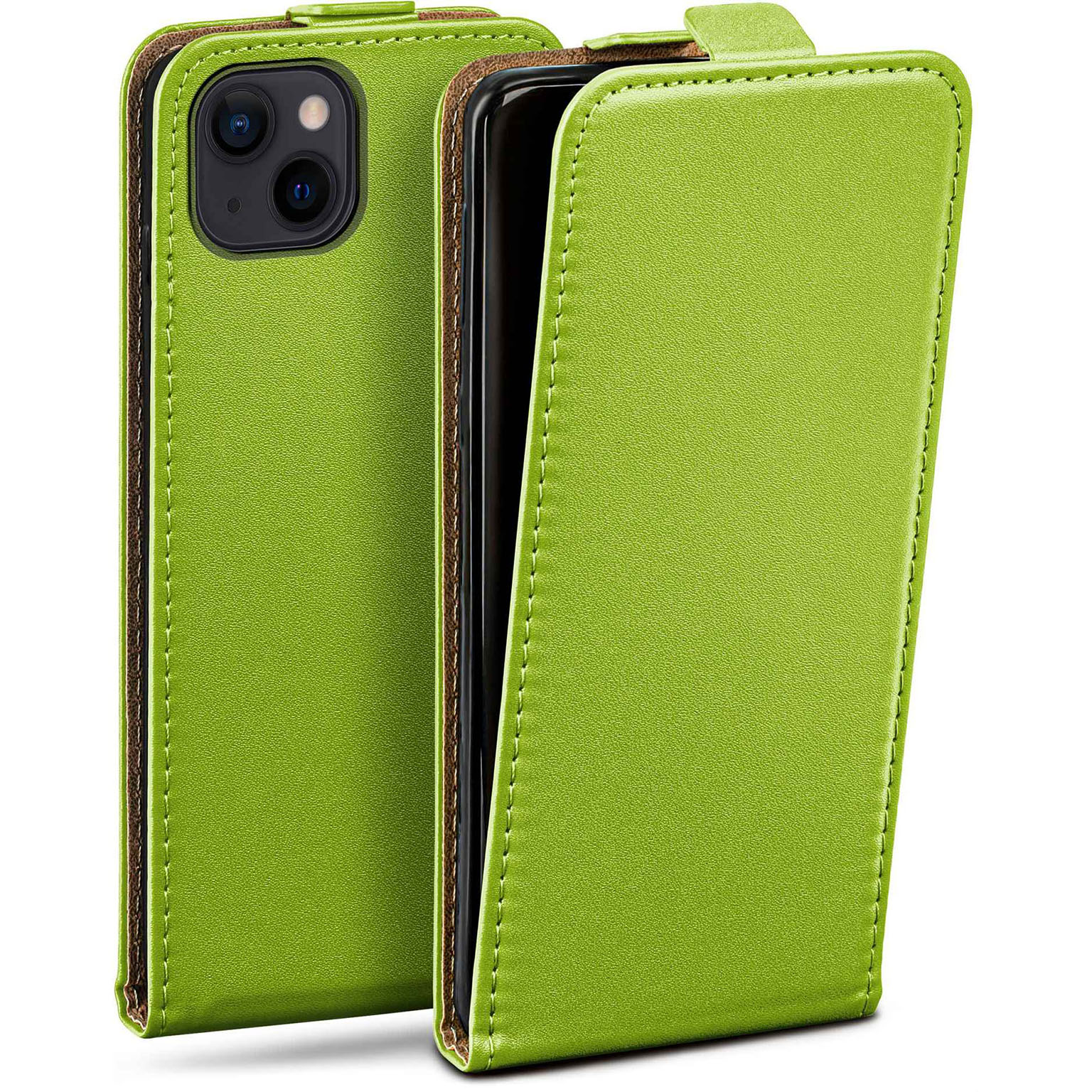 moex Flip Case iPhone 13 Klapphülle Leder Optik – Weiteres Produktbild 1