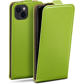 moex moex Flip Case iPhone 13 Klapphülle Leder Optik – Lime-Green