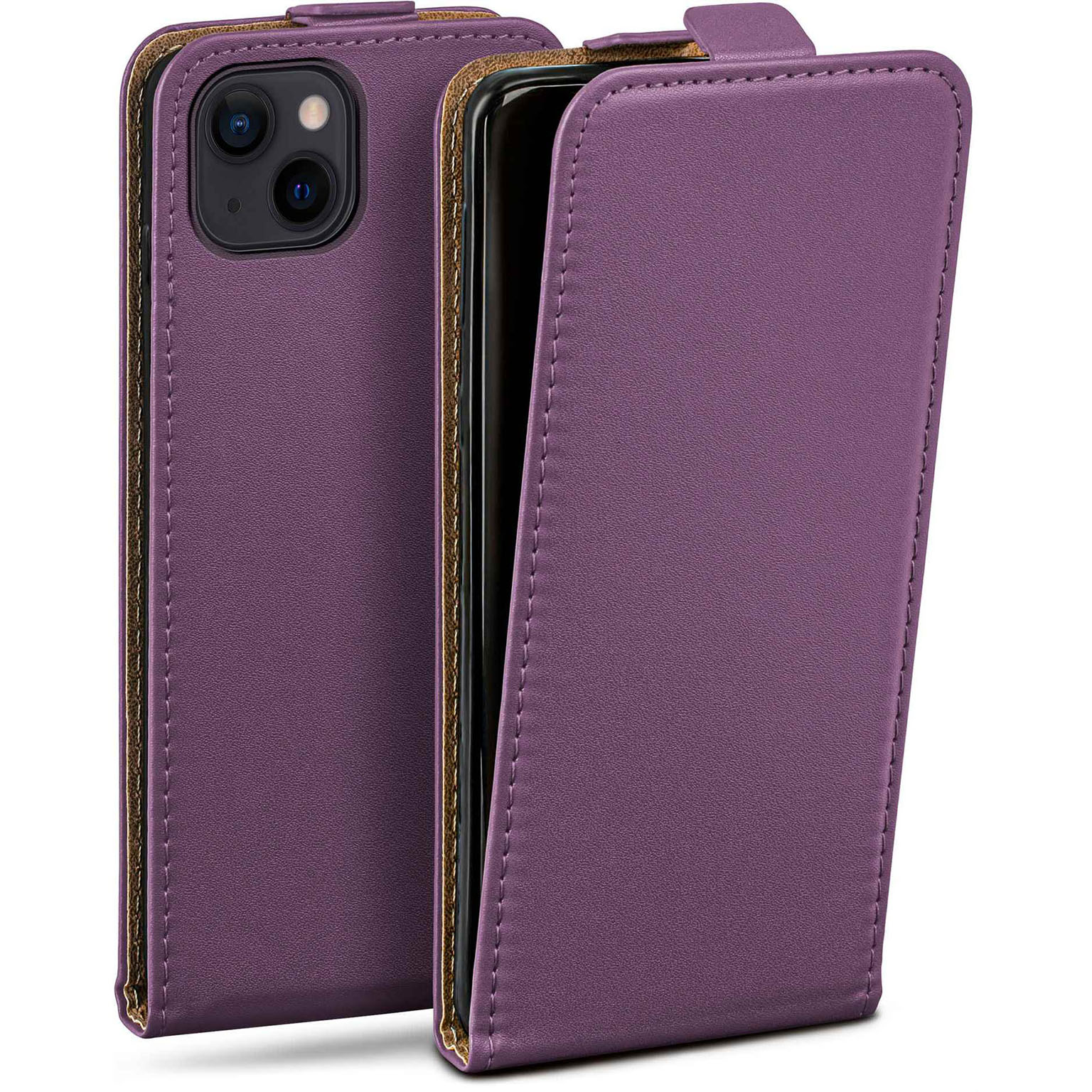 moex Flip Case iPhone 13 Klapphülle Leder Optik – Weiteres Produktbild 1