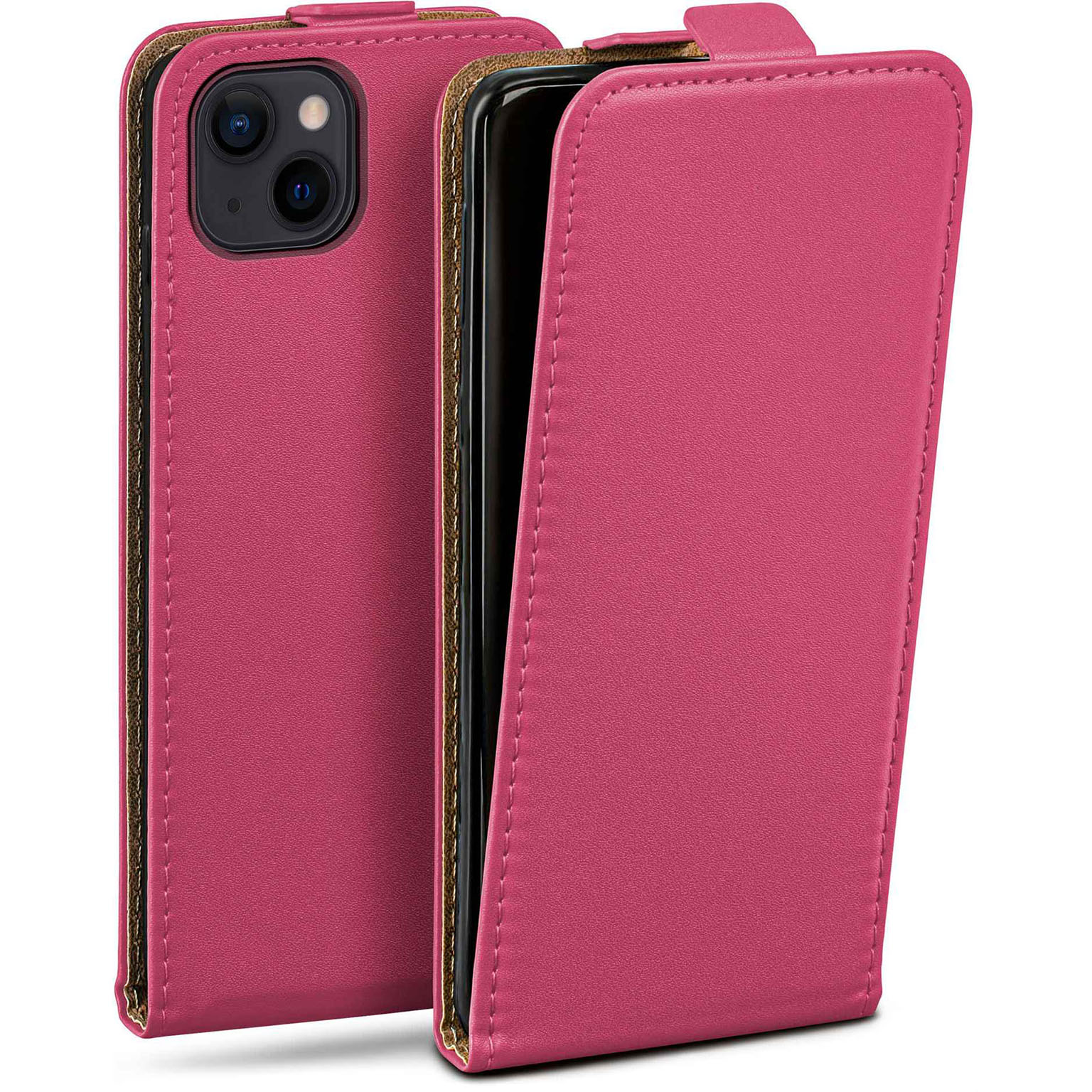 moex Flip Case iPhone 13 Klapphülle Leder Optik – Weiteres Produktbild 1
