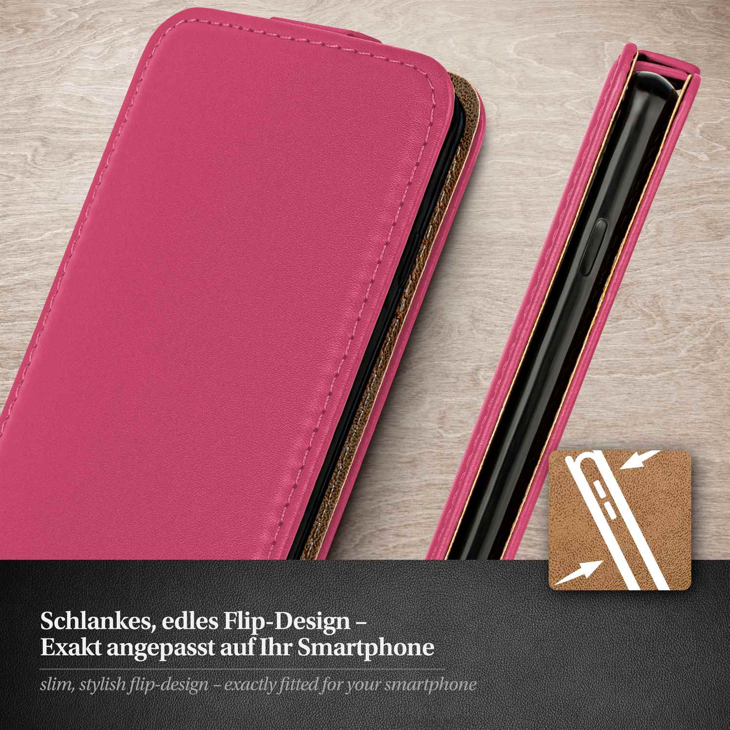 moex Flip Case iPhone 13 Klapphülle Leder Optik – Weiteres Produktbild 2