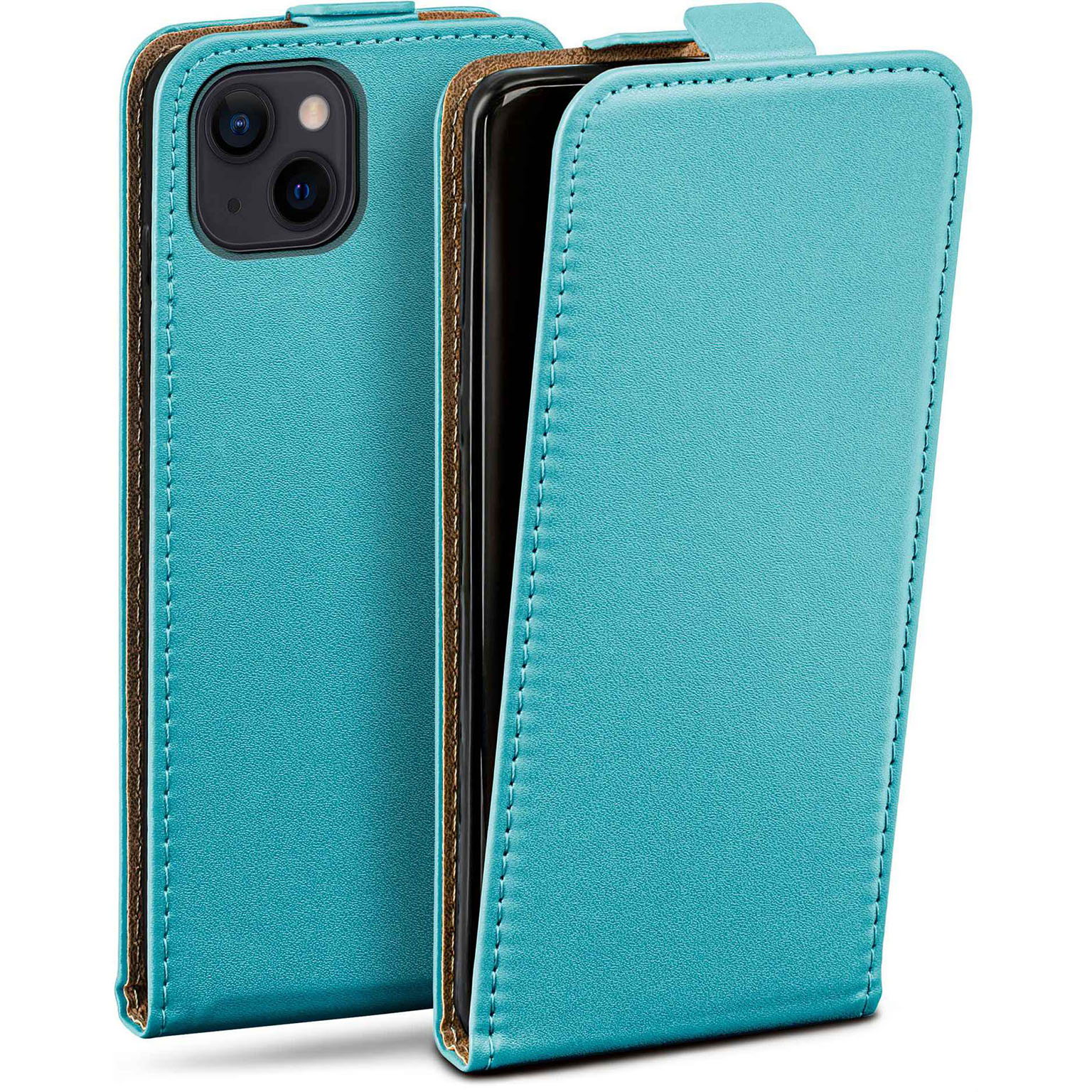 moex Flip Case iPhone 13 Klapphülle Leder Optik – Weiteres Produktbild 1