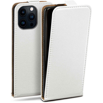 moex moex Flip Case iPhone 13 Pro Klapphülle Leder Optik – Pearl-White
