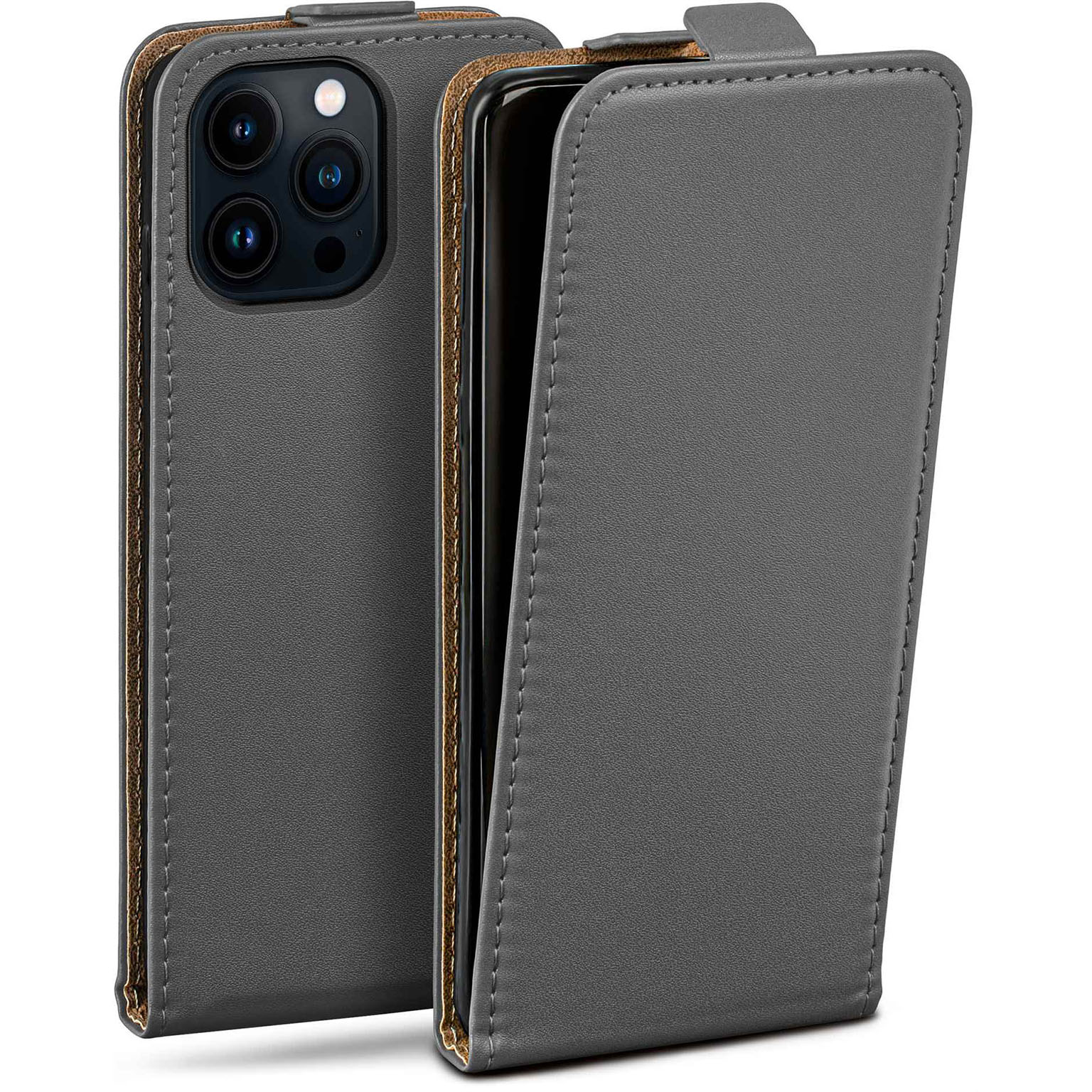 moex Flip Case iPhone 14 Pro Max Klapphülle Leder Optik – undefined