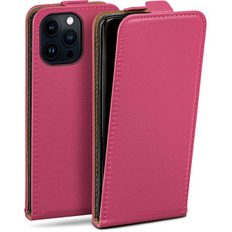 moex moex Flip Case iPhone 14 Pro Max Klapphülle Leder Optik – Berry-Fuchsia