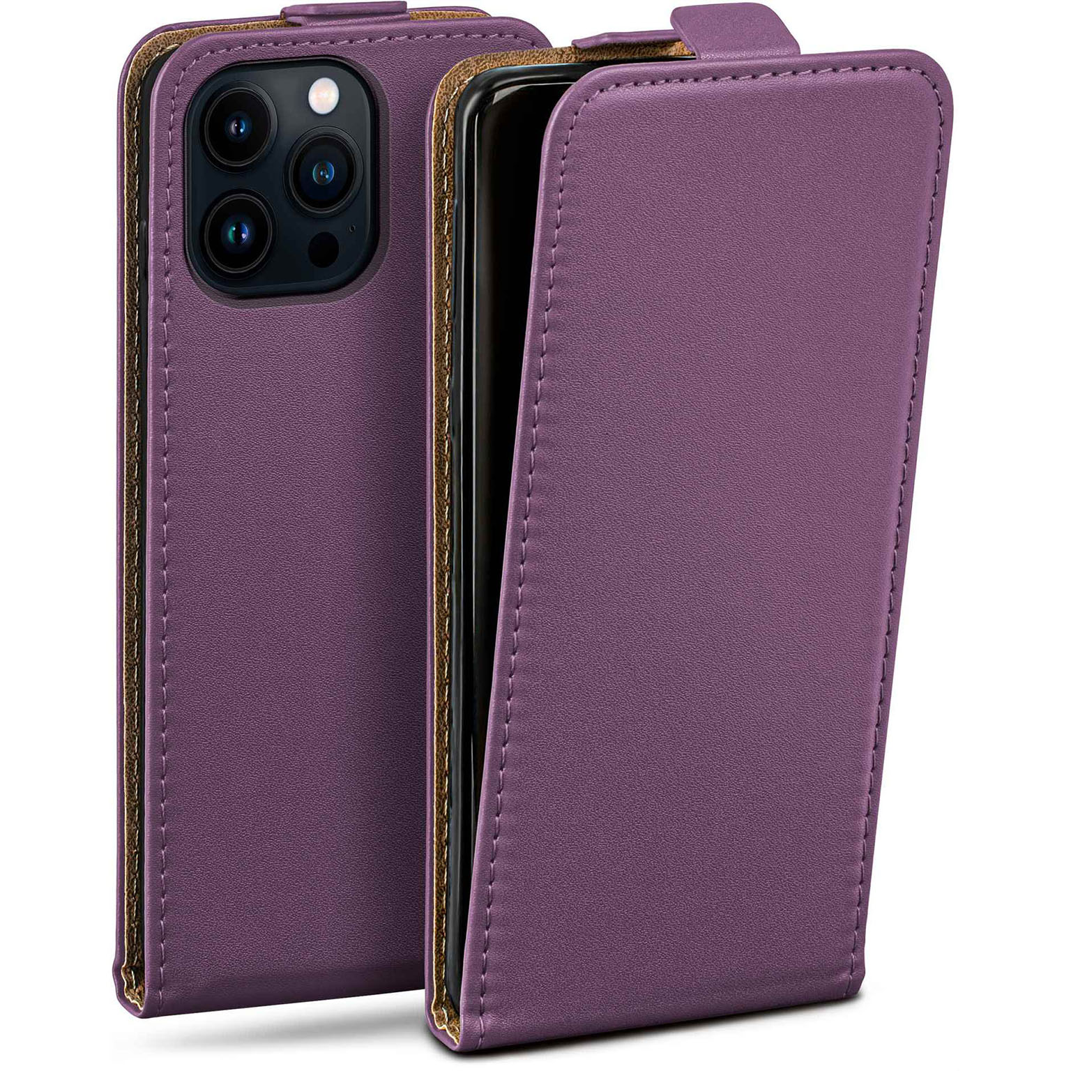 moex Flip Case iPhone 14 Pro Klapphülle Leder Optik – Weiteres Produktbild 1 moex Flip Case iPhone 14 Pro Klapphülle Leder Optik – Weiteres Produktbild 1