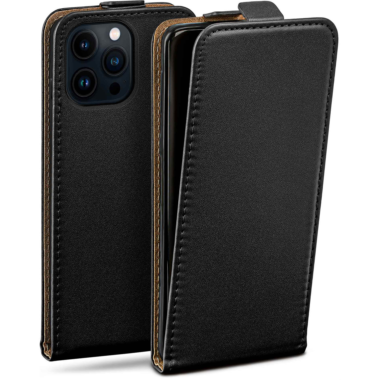 moex Flip Case iPhone 14 Pro Klapphülle Leder Optik – undefined