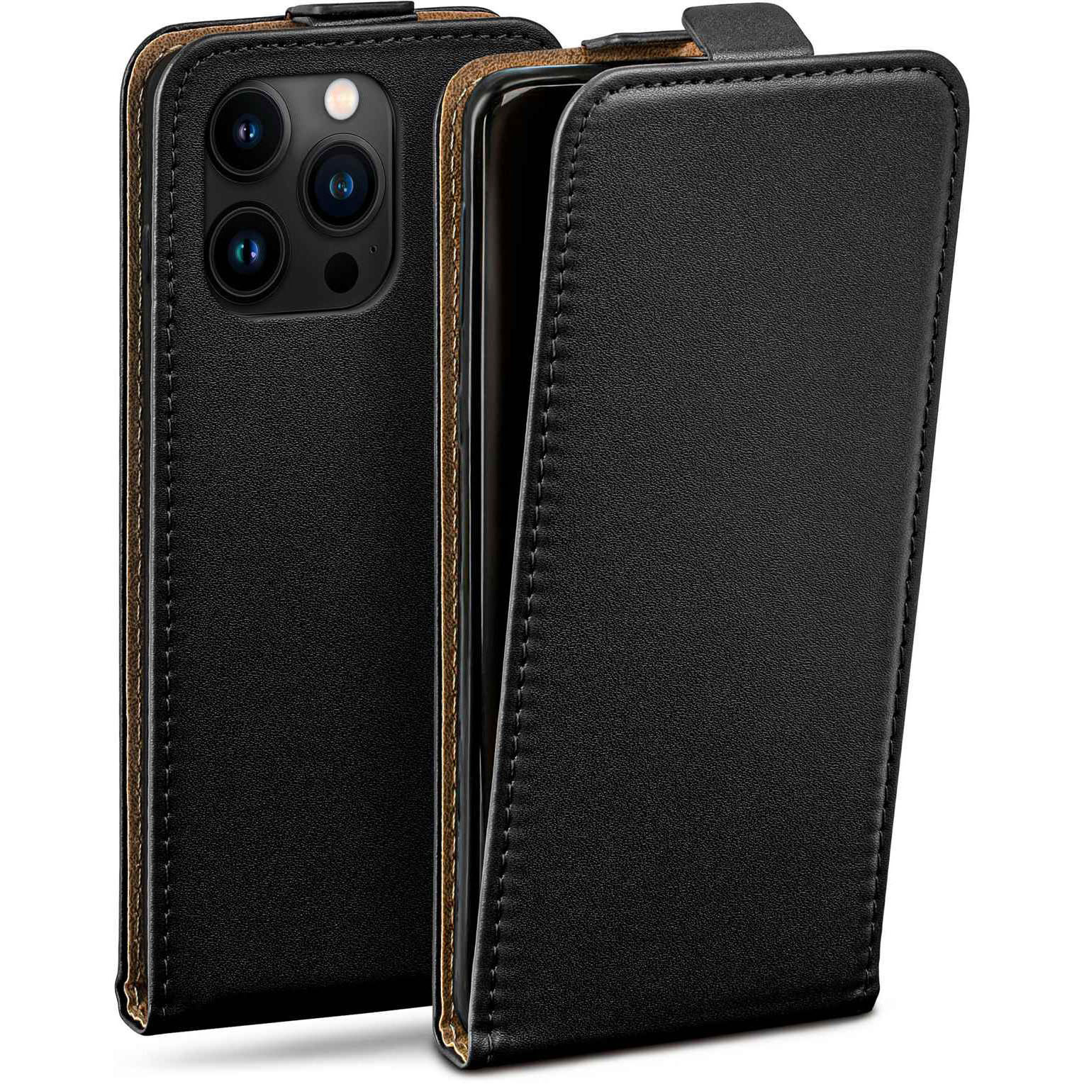 moex Flip Case iPhone 15 Pro Klapphülle Leder Optik – undefined