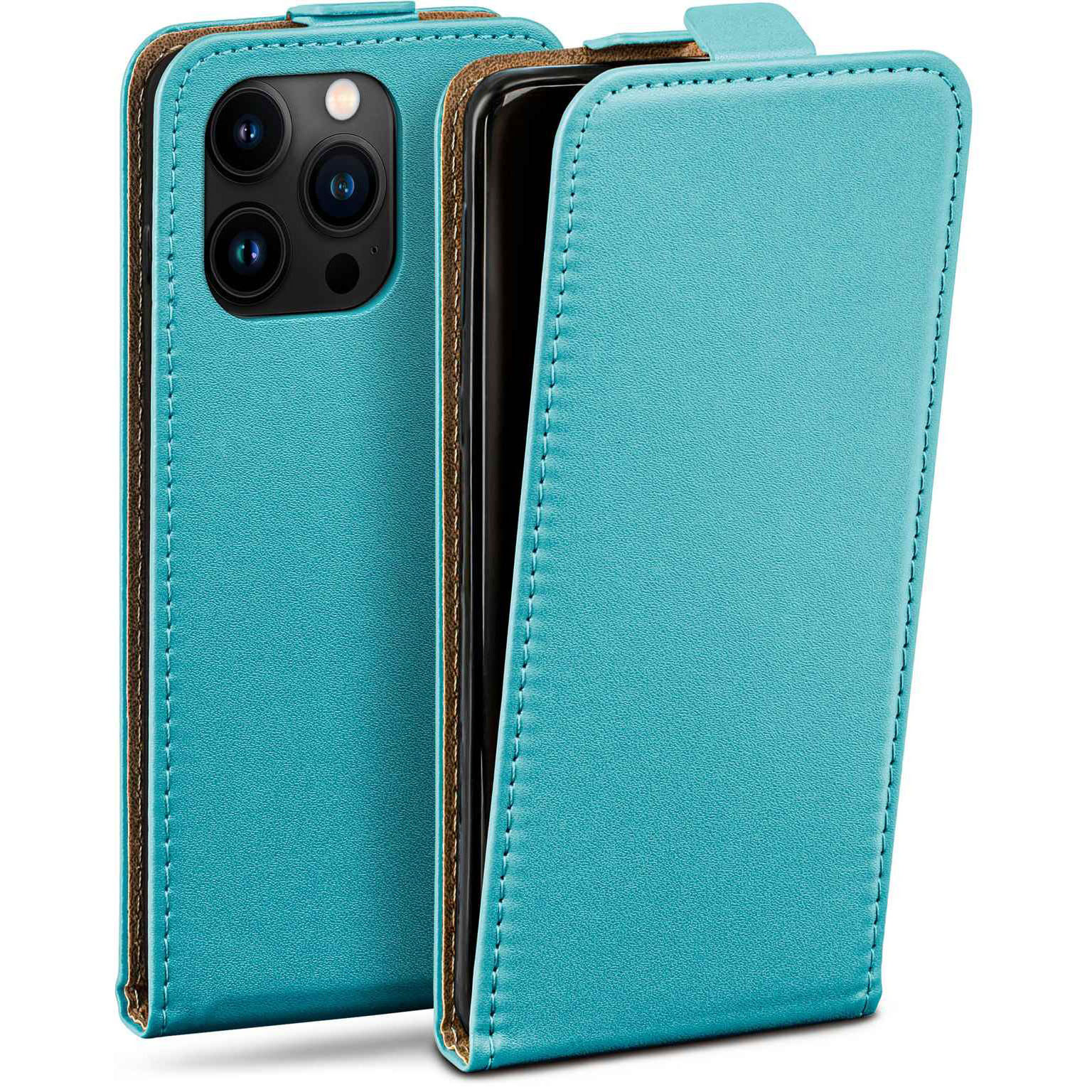 moex Flip Case iPhone 15 Pro Klapphülle Leder Optik – Weiteres Produktbild 1