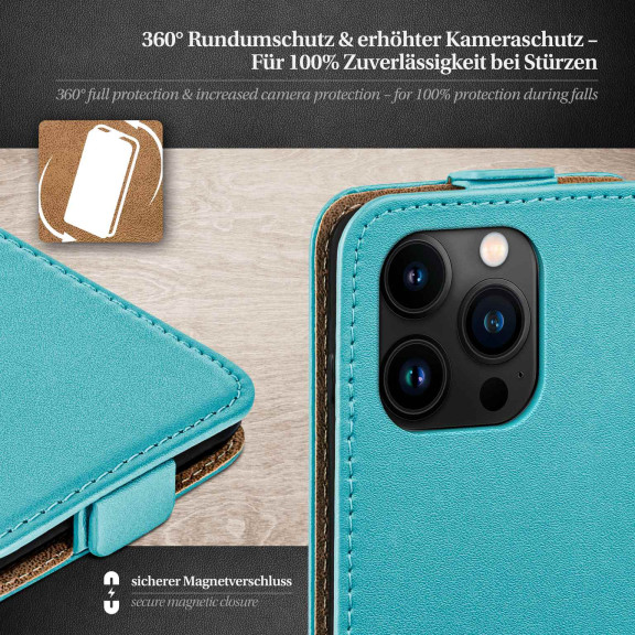 moex Flip Case iPhone 15 Pro Klapphülle Leder Optik – Weiteres Produktbild 3