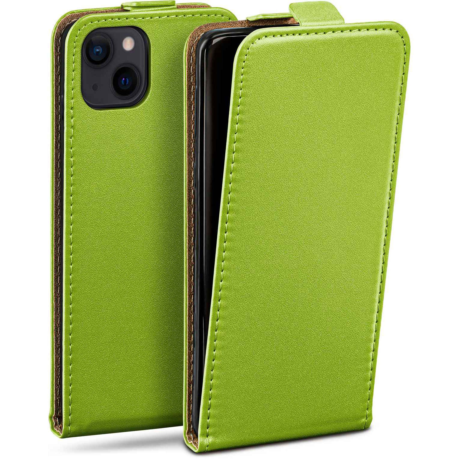 moex Flip Case iPhone 15 Klapphülle Leder Optik – Weiteres Produktbild 1