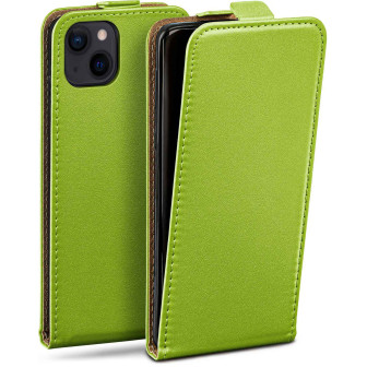 moex moex Flip Case iPhone 15 Klapphülle Leder Optik – Lime-Green
