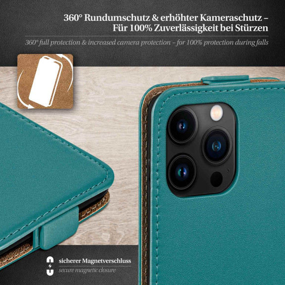 moex Flip Case iPhone 16 Pro Klapphülle Leder Optik – Weiteres Produktbild 3