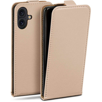 moex Flip Case iPhone 16 Klapphülle Leder Optik – Taupe moex Flip Case iPhone 16 Klapphülle Leder Optik – Taupe