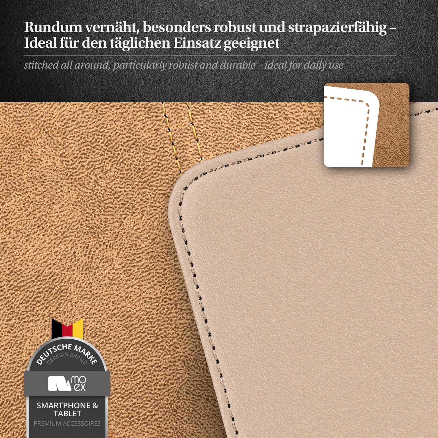 moex Flip Case iPhone 16 Klapphülle Leder Optik – Weiteres Produktbild 5 moex Flip Case iPhone 16 Klapphülle Leder Optik – Weiteres Produktbild 5