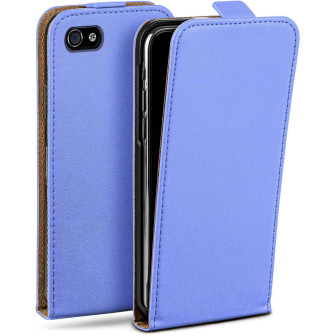 moex Flip Case iPhone 4S Klapphülle Leder Optik – Sky-Blue moex Flip Case iPhone 4S Klapphülle Leder Optik – Sky-Blue